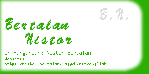 bertalan nistor business card